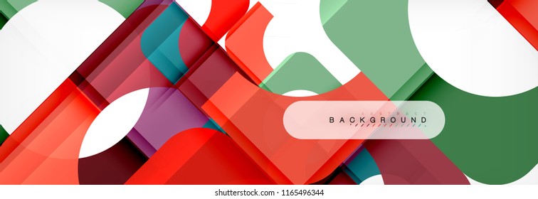 Banner abstracto de cuadrados geométricos. Ilustración de plantilla de vectores para folletos o volantes de negocios, presentación y diseño web