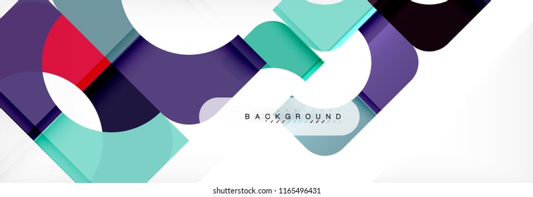 Banner abstracto de cuadrados geométricos. Ilustración de plantilla de vectores para folletos o volantes de negocios, presentación y diseño web