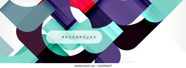 Geometric squares abstract banner. Vector template illustration for business brochure or flyer, presentation and web design layout