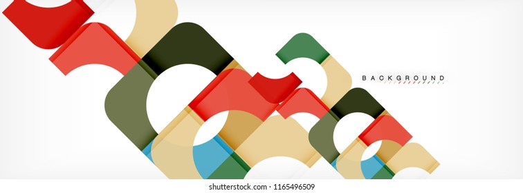 Geometric squares abstract banner. Vector template illustration for business brochure or flyer, presentation and web design layout