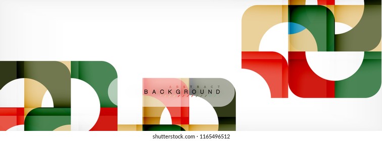 Geometric squares abstract banner. Vector template illustration for business brochure or flyer, presentation and web design layout