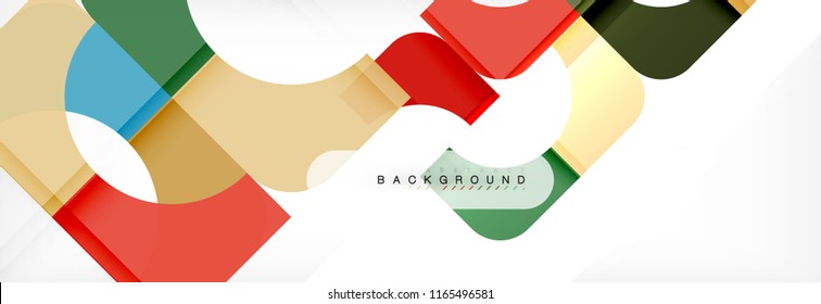 Banner abstracto de cuadrados geométricos. Ilustración de plantilla de vectores para folletos o volantes de negocios, presentación y diseño web