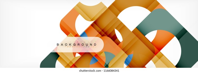 Geometric squares abstract banner. Vector template illustration for business brochure or flyer, presentation and web design layout