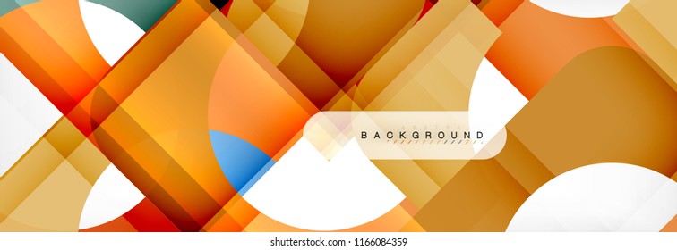 Banner abstracto de cuadrados geométricos. Ilustración de plantilla de vectores para folletos o volantes de negocios, presentación y diseño web