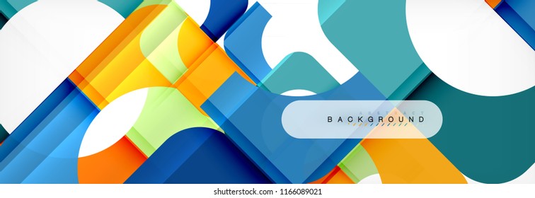 Geometric squares abstract banner. Vector template illustration for business brochure or flyer, presentation and web design layout