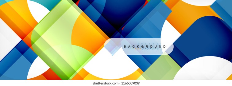 Geometric squares abstract banner. Vector template illustration for business brochure or flyer, presentation and web design layout
