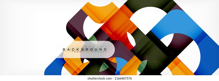 Geometric squares abstract banner. Vector template illustration for business brochure or flyer, presentation and web design layout