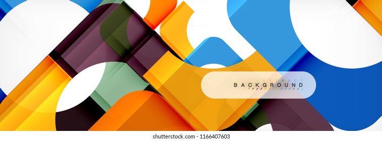 Abstrakter Banner mit geometrischen Quadraten. Vektorgrafik-Vorlagenstudien für Geschäftsbroschüren oder Flyer, Präsentationen und Webdesign-Layout