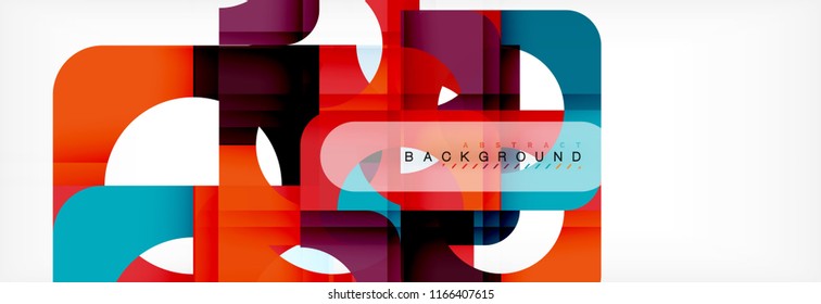 Geometric squares abstract banner. Vector template illustration for business brochure or flyer, presentation and web design layout