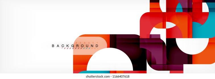 Geometric squares abstract banner. Vector template illustration for business brochure or flyer, presentation and web design layout