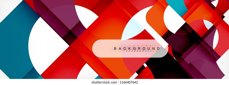Geometric squares abstract banner. Vector template illustration for business brochure or flyer, presentation and web design layout