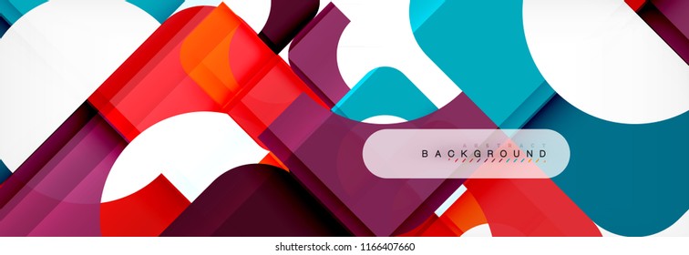 Banner abstracto de cuadrados geométricos. Ilustración de plantilla de vectores para folletos o volantes de negocios, presentación y diseño web
