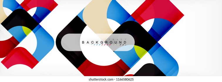 Geometric squares abstract banner. Vector template illustration for business brochure or flyer, presentation and web design layout