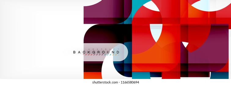 Geometric squares abstract banner. Vector template illustration for business brochure or flyer, presentation and web design layout