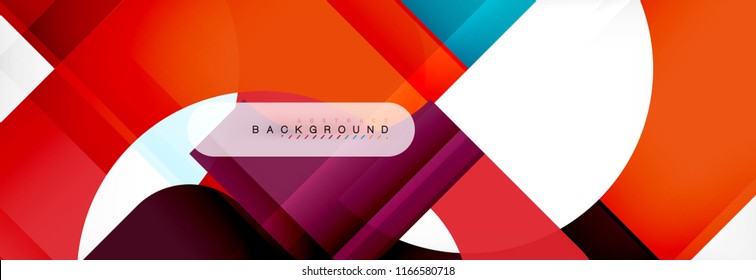 Banner abstracto de cuadrados geométricos. Ilustración de plantilla de vectores para folletos o volantes de negocios, presentación y diseño web