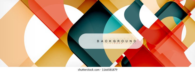Abstrakter Banner mit geometrischen Quadraten. Vektorgrafik-Vorlagenstudien für Geschäftsbroschüren oder Flyer, Präsentationen und Webdesign-Layout