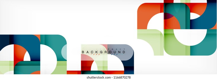 Geometric squares abstract banner. Vector template illustration for business brochure or flyer, presentation and web design layout