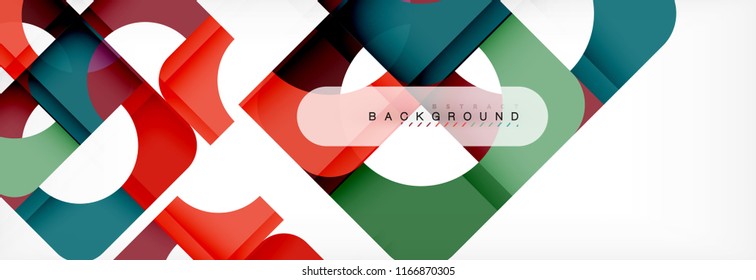 Geometric squares abstract banner. Vector template illustration for business brochure or flyer, presentation and web design layout