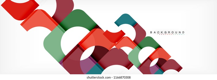 Geometric squares abstract banner. Vector template illustration for business brochure or flyer, presentation and web design layout
