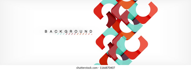 Banner abstracto de cuadrados geométricos. Ilustración de plantilla de vectores para folletos o volantes de negocios, presentación y diseño web