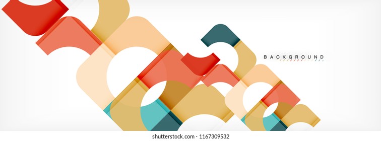 Geometric squares abstract banner. Vector template illustration for business brochure or flyer, presentation and web design layout