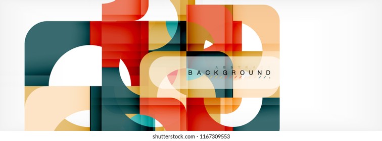 Geometric squares abstract banner. Vector template illustration for business brochure or flyer, presentation and web design layout