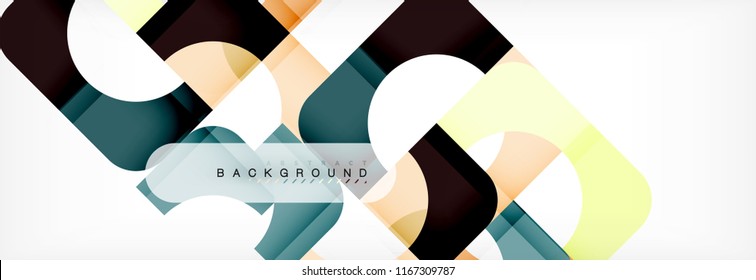 Geometric squares abstract banner. Vector template illustration for business brochure or flyer, presentation and web design layout