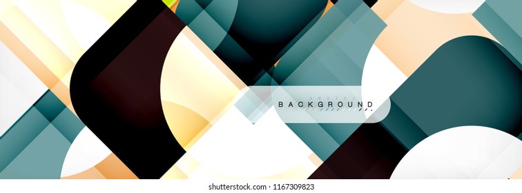 Banner abstracto de cuadrados geométricos. Ilustración de plantilla de vectores para folletos o volantes de negocios, presentación y diseño web