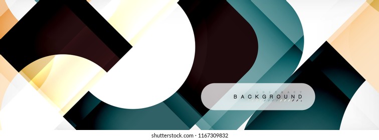 Geometric squares abstract banner. Vector template illustration for business brochure or flyer, presentation and web design layout