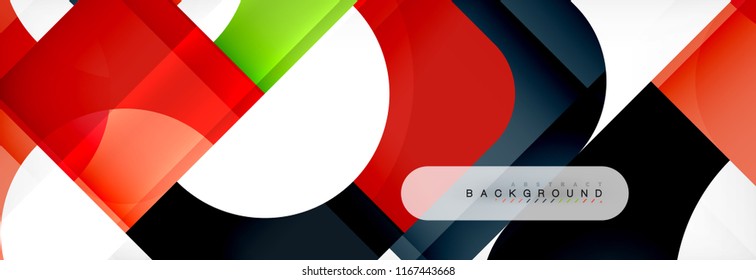 Banner abstracto de cuadrados geométricos. Ilustración de plantilla de vectores para folletos o volantes de negocios, presentación y diseño web