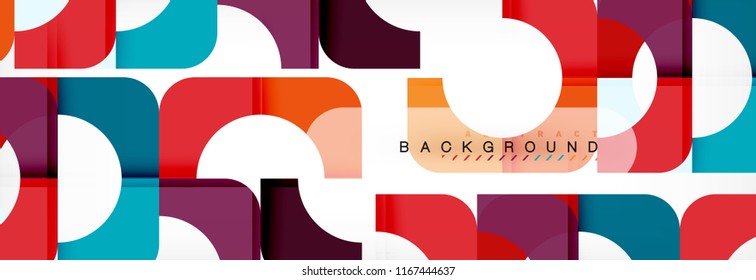 Geometric squares abstract banner. Vector template illustration for business brochure or flyer, presentation and web design layout