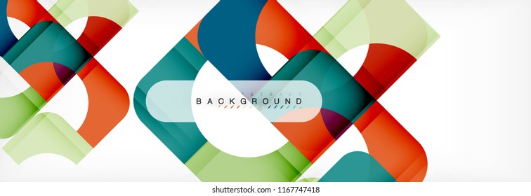 Geometric squares abstract banner. Vector template illustration for business brochure or flyer, presentation and web design layout