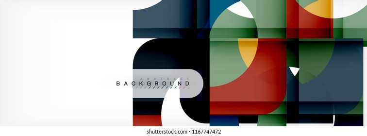 Geometric squares abstract banner. Vector template illustration for business brochure or flyer, presentation and web design layout