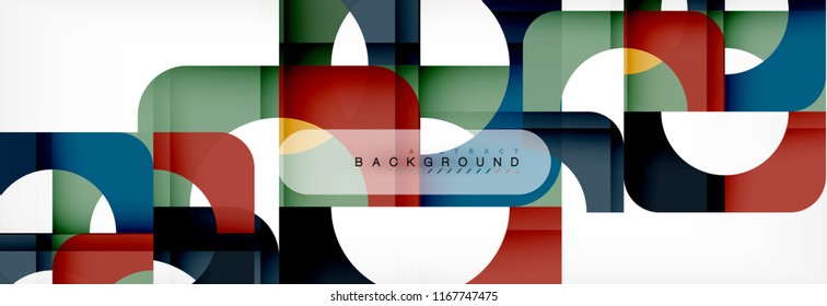Geometric squares abstract banner. Vector template illustration for business brochure or flyer, presentation and web design layout