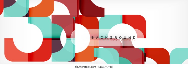 Abstrakter Banner mit geometrischen Quadraten. Vektorgrafik-Vorlagenstudien für Geschäftsbroschüren oder Flyer, Präsentationen und Webdesign-Layout