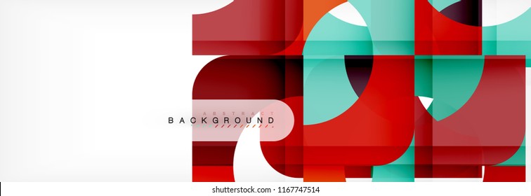 Banner abstracto de cuadrados geométricos. Ilustración de plantilla de vectores para folletos o volantes de negocios, presentación y diseño web