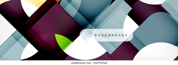 Geometric squares abstract banner. Vector template illustration for business brochure or flyer, presentation and web design layout