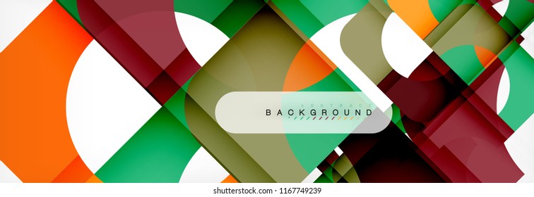 Banner abstracto de cuadrados geométricos. Ilustración de plantilla de vectores para folletos o volantes de negocios, presentación y diseño web
