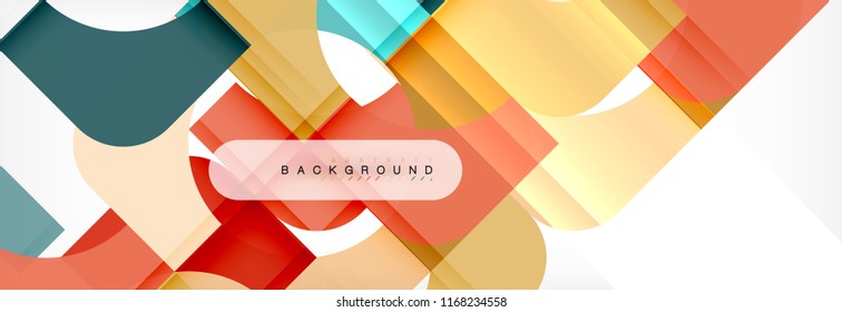 Geometric squares abstract banner. Vector template illustration for business brochure or flyer, presentation and web design layout