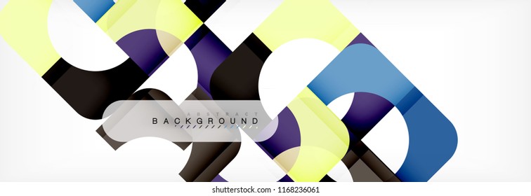 Geometric squares abstract banner. Vector template illustration for business brochure or flyer, presentation and web design layout