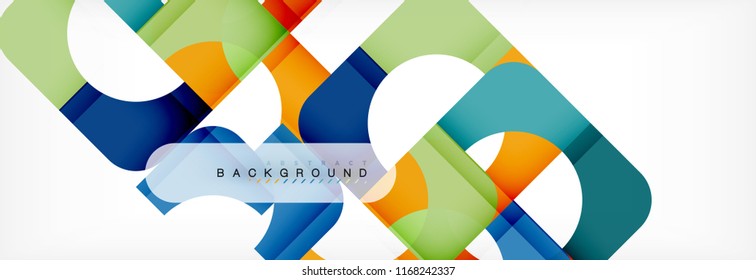 Banner abstracto de cuadrados geométricos. Ilustración de plantilla de vectores para folletos o volantes de negocios, presentación y diseño web