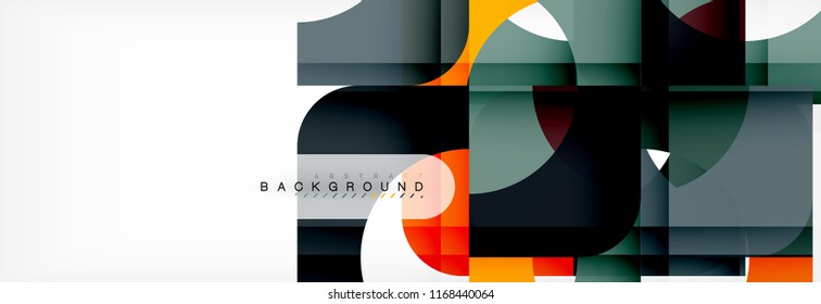Banner abstracto de cuadrados geométricos. Ilustración de plantilla de vectores para folletos o volantes de negocios, presentación y diseño web