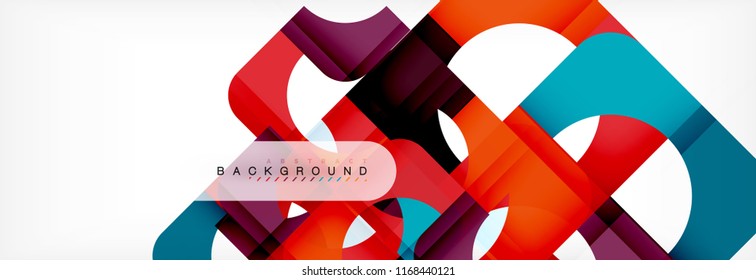 Geometric squares abstract banner. Vector template illustration for business brochure or flyer, presentation and web design layout