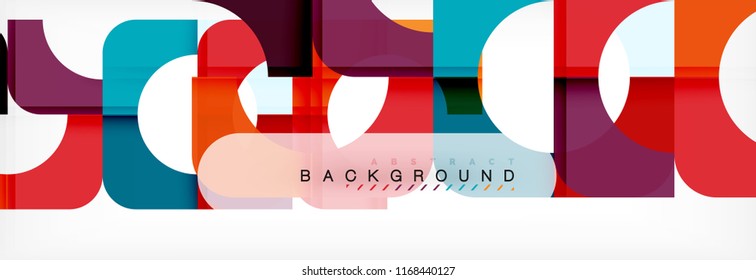 Banner abstracto de cuadrados geométricos. Ilustración de plantilla de vectores para folletos o volantes de negocios, presentación y diseño web