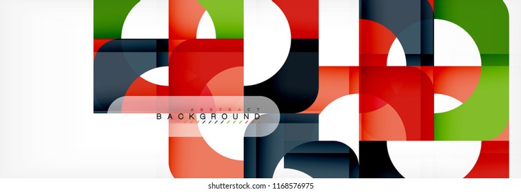 Geometric squares abstract banner. Vector template illustration for business brochure or flyer, presentation and web design layout