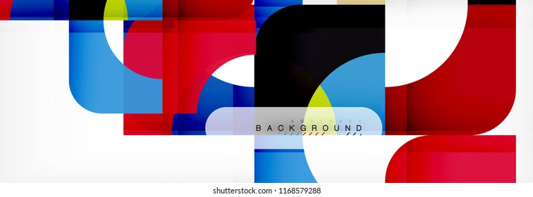 Geometric squares abstract banner. Vector template illustration for business brochure or flyer, presentation and web design layout