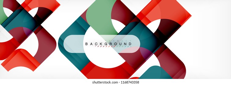 Abstrakter Banner mit geometrischen Quadraten. Vektorgrafik-Vorlagenstudien für Geschäftsbroschüren oder Flyer, Präsentationen und Webdesign-Layout