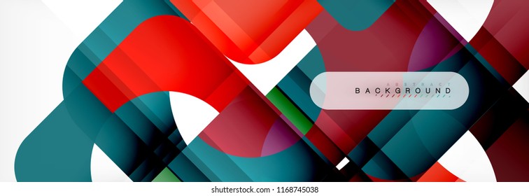 Banner abstracto de cuadrados geométricos. Ilustración de plantilla de vectores para folletos o volantes de negocios, presentación y diseño web