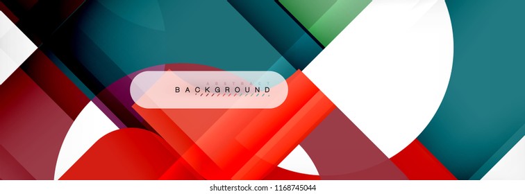 Geometric squares abstract banner. Vector template illustration for business brochure or flyer, presentation and web design layout