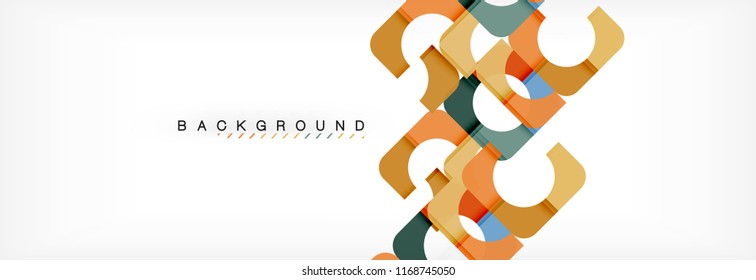 Geometric squares abstract banner. Vector template illustration for business brochure or flyer, presentation and web design layout